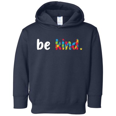 Autism Awareness Be Kind Colorful Puzzle Pieces Toddler Hoodie