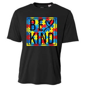 Autism Awareness Be Kind Kindness Puzzle Ribbon Heart Cooling Performance Crew T-Shirt