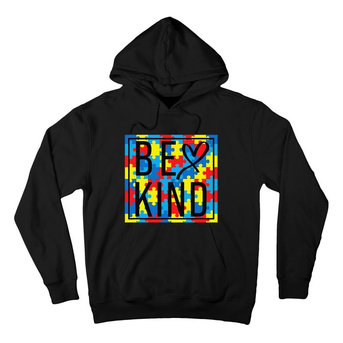 Autism Awareness Be Kind Kindness Puzzle Ribbon Heart Hoodie