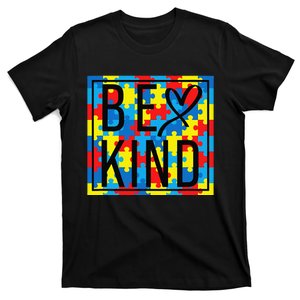 Autism Awareness Be Kind Kindness Puzzle Ribbon Heart T-Shirt