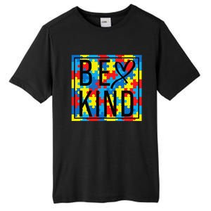 Autism Awareness Be Kind Kindness Puzzle Ribbon Heart Tall Fusion ChromaSoft Performance T-Shirt