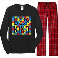 Autism Awareness Be Kind Kindness Puzzle Ribbon Heart Long Sleeve Pajama Set