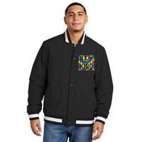 Autism Awareness Be Kind Kindness Puzzle Ribbon Heart Insulated Varsity Jacket