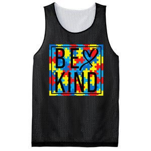 Autism Awareness Be Kind Kindness Puzzle Ribbon Heart Mesh Reversible Basketball Jersey Tank