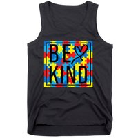 Autism Awareness Be Kind Kindness Puzzle Ribbon Heart Tank Top