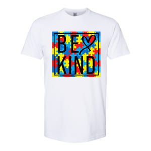 Autism Awareness Be Kind Kindness Puzzle Ribbon Heart Softstyle CVC T-Shirt