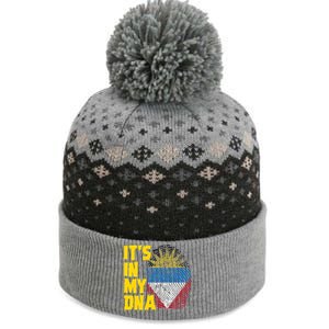 Antigua And Barbuda Dna Roots Antiguan Barbudan Flag The Baniff Cuffed Pom Beanie