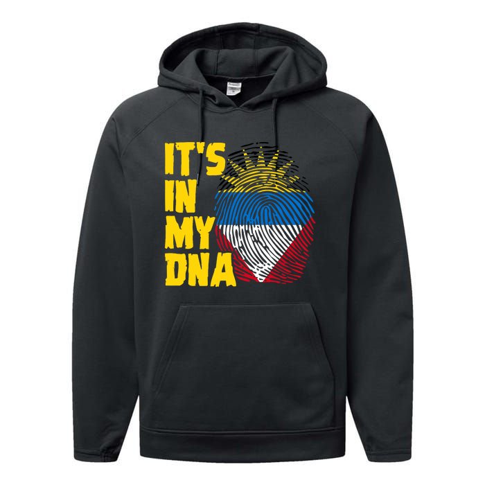 Antigua And Barbuda Dna Roots Antiguan Barbudan Flag Performance Fleece Hoodie