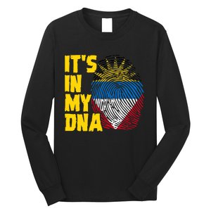 Antigua And Barbuda Dna Roots Antiguan Barbudan Flag Long Sleeve Shirt