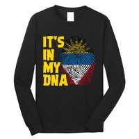 Antigua And Barbuda Dna Roots Antiguan Barbudan Flag Long Sleeve Shirt