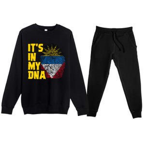 Antigua And Barbuda Dna Roots Antiguan Barbudan Flag Premium Crewneck Sweatsuit Set