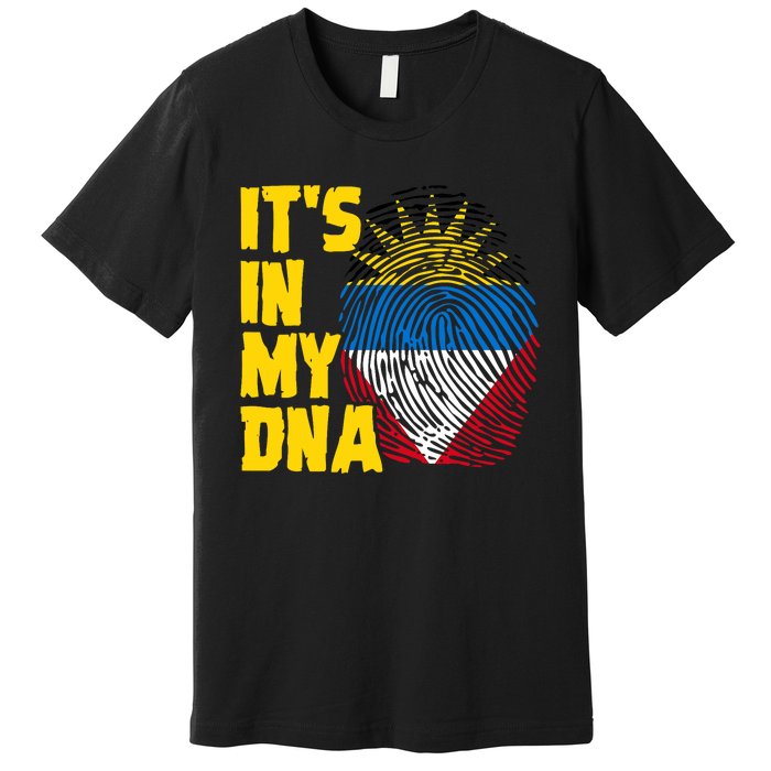 Antigua And Barbuda Dna Roots Antiguan Barbudan Flag Premium T-Shirt