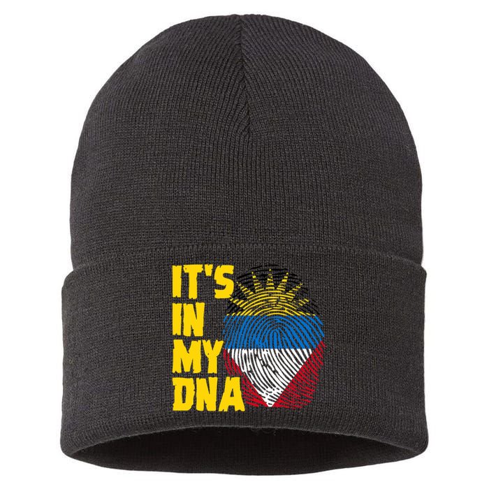 Antigua And Barbuda Dna Roots Antiguan Barbudan Flag Sustainable Knit Beanie