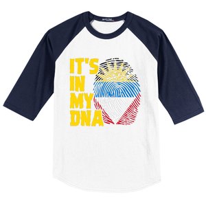 Antigua And Barbuda Dna Roots Antiguan Barbudan Flag Baseball Sleeve Shirt