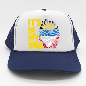 Antigua And Barbuda Dna Roots Antiguan Barbudan Flag Trucker Hat