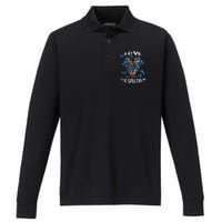 Autism Awareness Blue Butterflies Tee Spectrum Performance Long Sleeve Polo