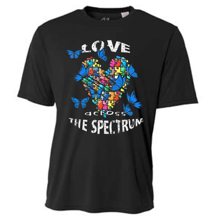 Autism Awareness Blue Butterflies Tee Spectrum Cooling Performance Crew T-Shirt