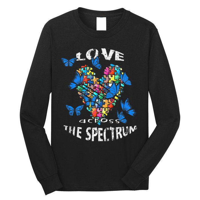 Autism Awareness Blue Butterflies Tee Spectrum Long Sleeve Shirt