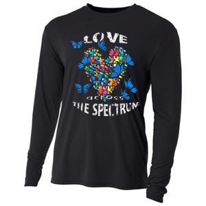 Autism Awareness Blue Butterflies Tee Spectrum Cooling Performance Long Sleeve Crew