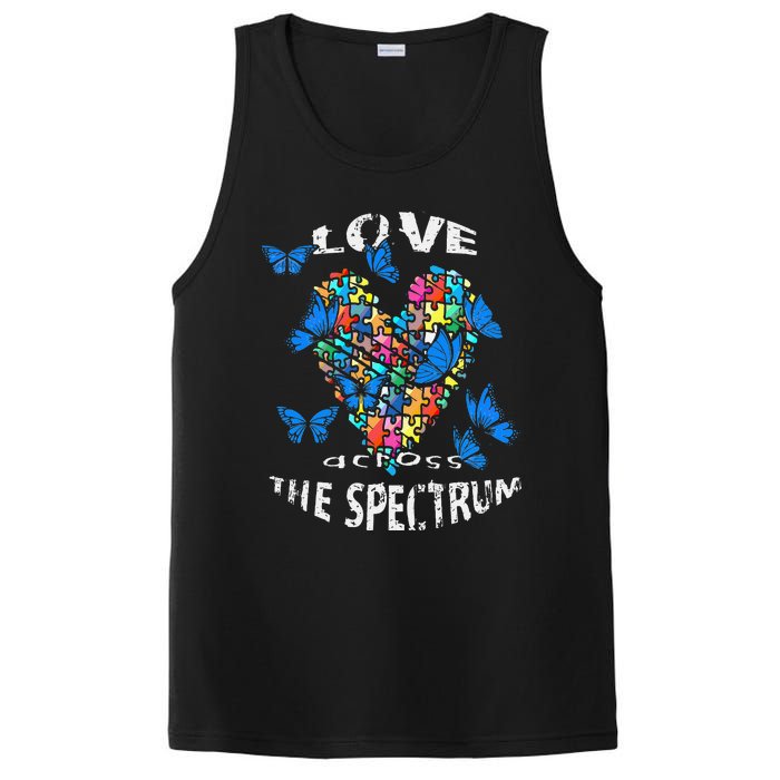 Autism Awareness Blue Butterflies Tee Spectrum PosiCharge Competitor Tank