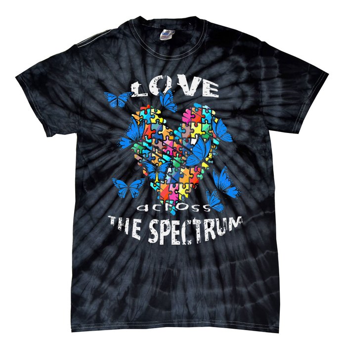 Autism Awareness Blue Butterflies Tee Spectrum Tie-Dye T-Shirt