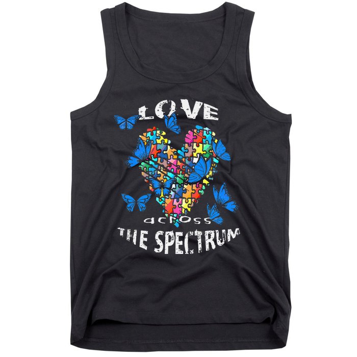 Autism Awareness Blue Butterflies Tee Spectrum Tank Top