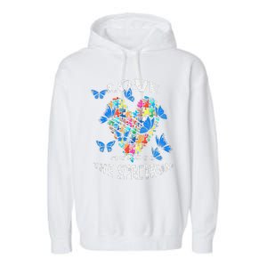 Autism Awareness Blue Butterflies Tee Spectrum Garment-Dyed Fleece Hoodie