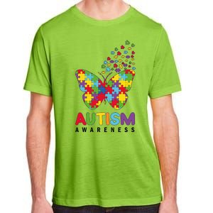 Autism Awareness Butterfly Puzzle Pieces Adult ChromaSoft Performance T-Shirt