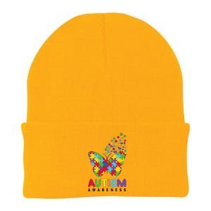 Autism Awareness Butterfly Puzzle Pieces Knit Cap Winter Beanie