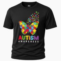 Autism Awareness Butterfly Puzzle Pieces Performance Shirt