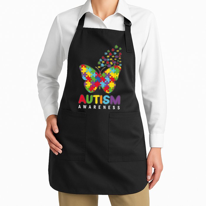 Autism Awareness Butterfly Puzzle Pieces Apron