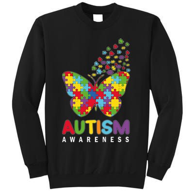 Autism Awareness Butterfly Puzzle Pieces Sweatshirt