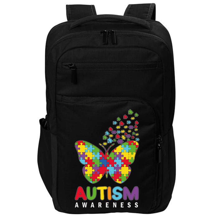 Autism Awareness Butterfly Puzzle Pieces Impact Tech Backpack