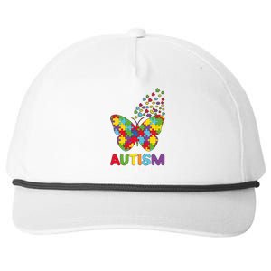 Autism Awareness Butterfly Puzzle Pieces Snapback Five-Panel Rope Hat