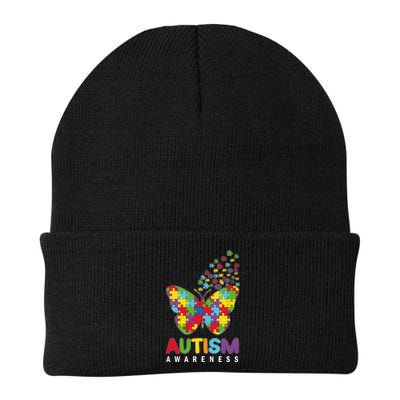 Autism Awareness Butterfly Puzzle Pieces Knit Cap Winter Beanie