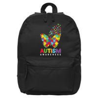 Autism Awareness Butterfly Puzzle Pieces 16 in Basic Backpack