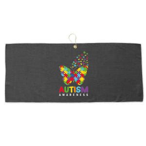 Autism Awareness Butterfly Puzzle Pieces Large Microfiber Waffle Golf Towel