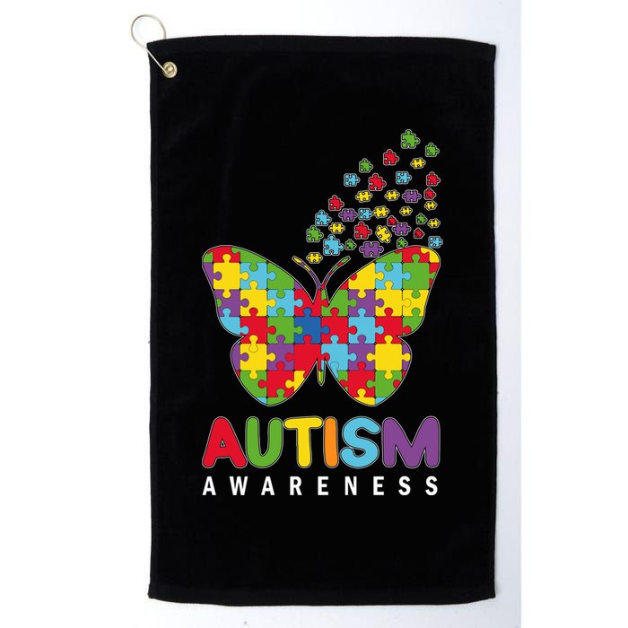 Autism Awareness Butterfly Puzzle Pieces Golf Towel