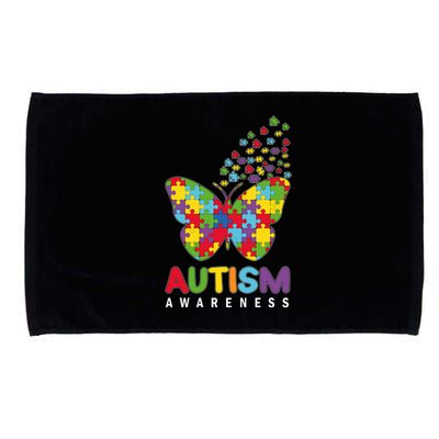 Autism Awareness Butterfly Puzzle Pieces Microfiber Hand Towel