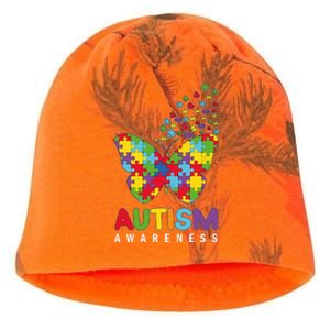 Autism Awareness Butterfly Puzzle Pieces Kati - Camo Knit Beanie