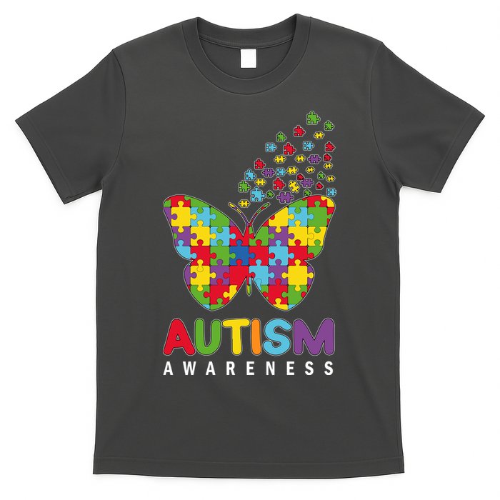 Autism Awareness Butterfly Puzzle Pieces T-Shirt