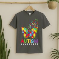 Autism Awareness Butterfly Puzzle Pieces T-Shirt