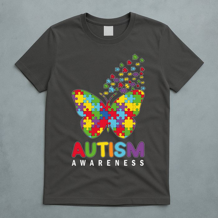 Autism Awareness Butterfly Puzzle Pieces T-Shirt
