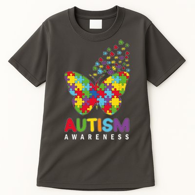 Autism Awareness Butterfly Puzzle Pieces Tall T-Shirt