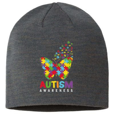 Autism Awareness Butterfly Puzzle Pieces Sustainable Beanie