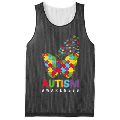 Autism Awareness Butterfly Puzzle Pieces Mesh Reversible Basketball Jersey Tank