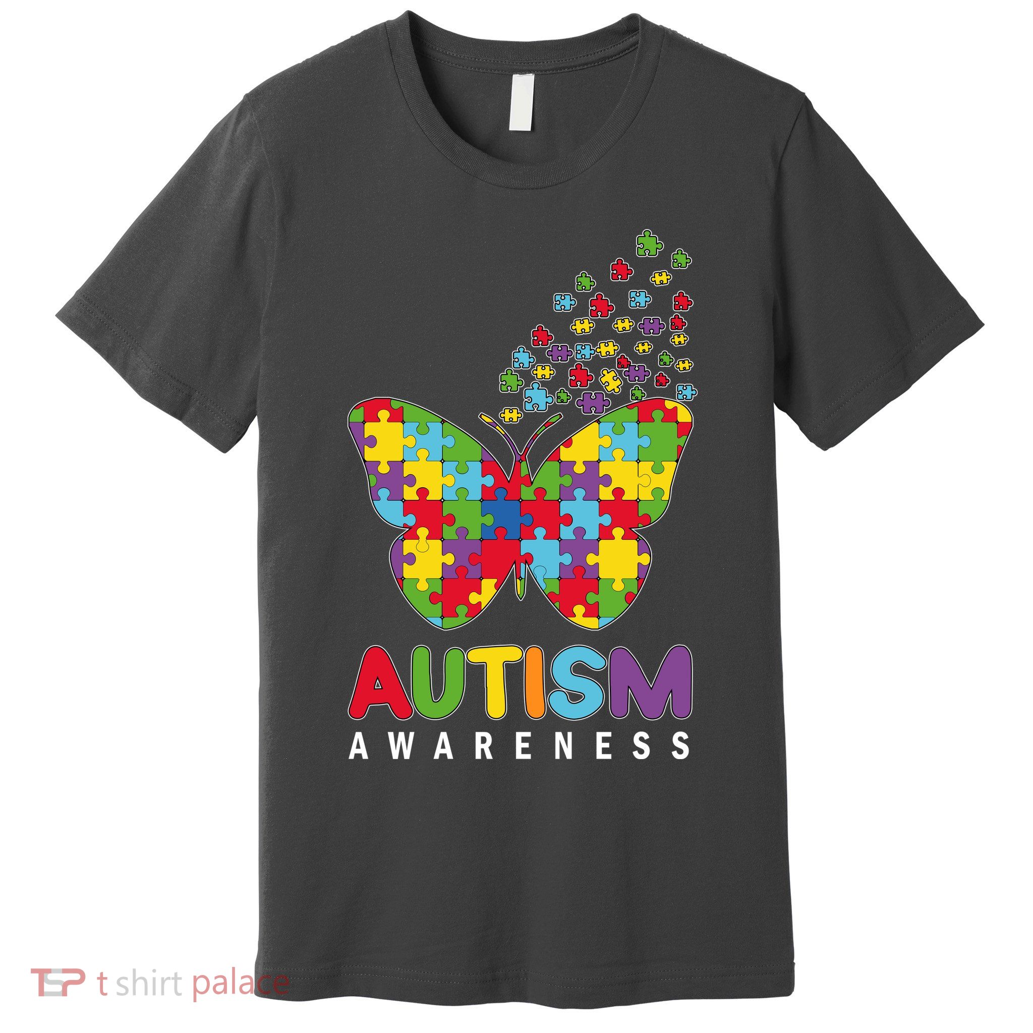 Autism Awareness Butterfly Puzzle Pieces Premium T-Shirt
