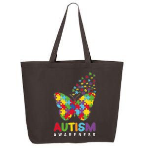 Autism Awareness Butterfly Puzzle Pieces 25L Jumbo Tote