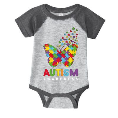 Autism Awareness Butterfly Puzzle Pieces Infant Baby Jersey Bodysuit