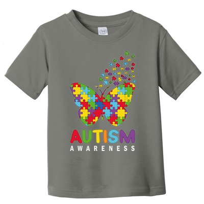 Autism Awareness Butterfly Puzzle Pieces Toddler T-Shirt